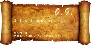 Orlik Imogén névjegykártya